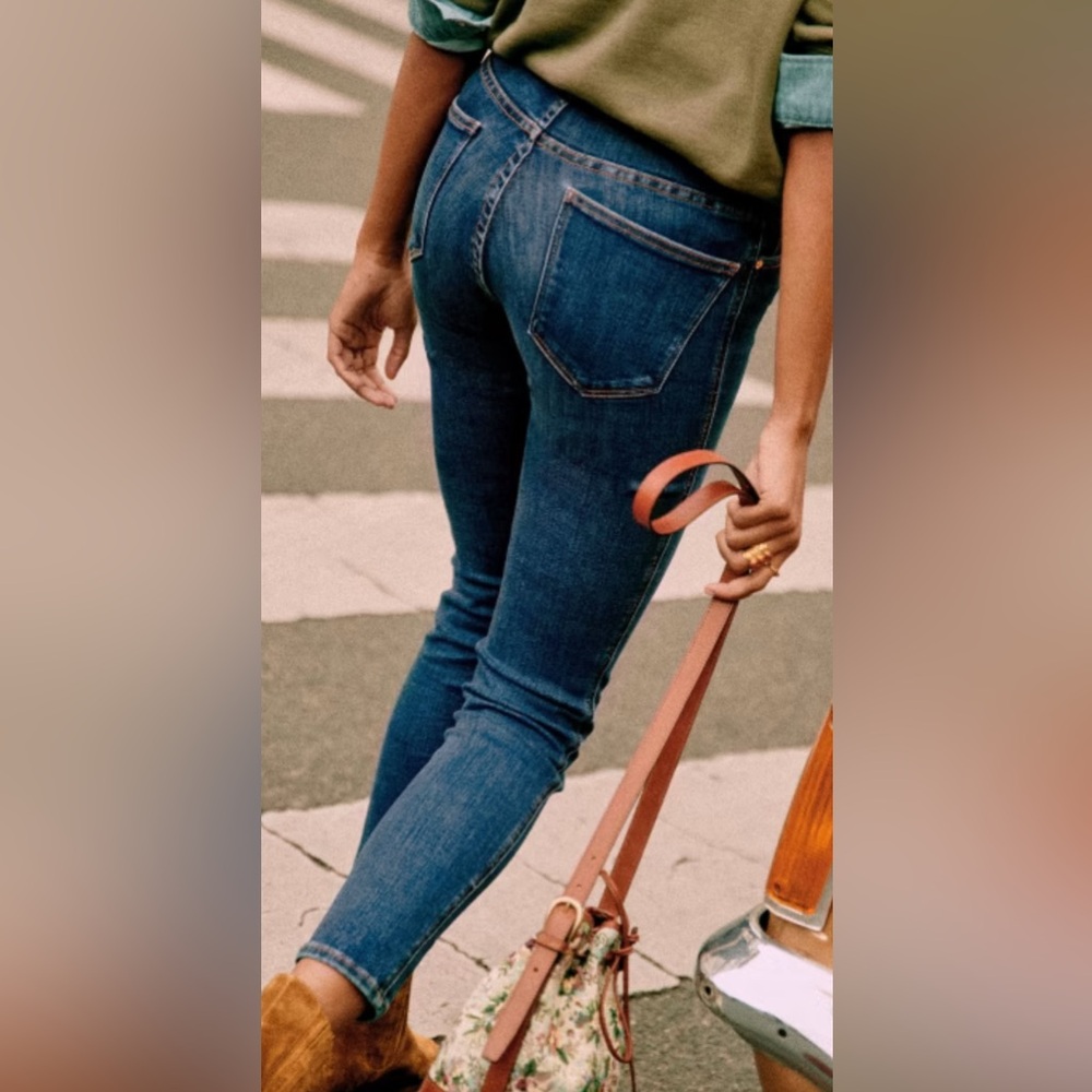 Sezane THE PERFECT SLIM 7/8 stretch sold out Paris France dark blue office 29